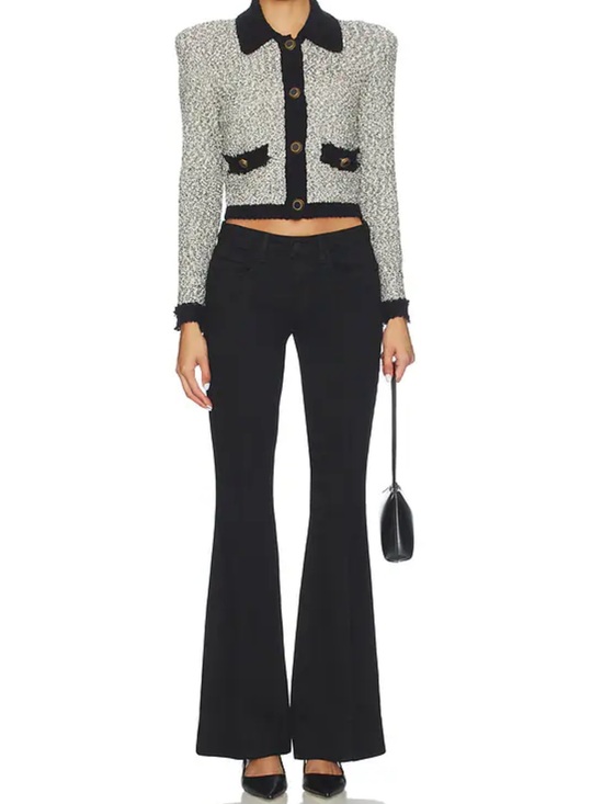 L'AGENCE Pants - L'AGENCE Lenora Low Rise Seamed Flair In Noir Jeans Size 25